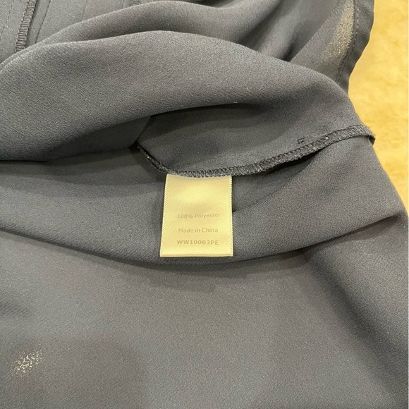 41‎ Hawthorn | Breyson Pleat Detail Split Neck Blouse | Navy | Petite Large - Picture 9 of 12